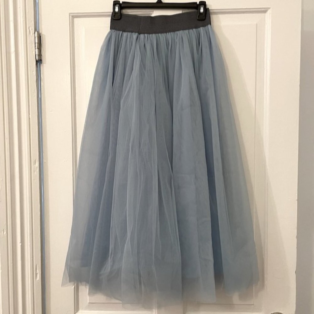 Flowing maxi skirt in seafoam blue